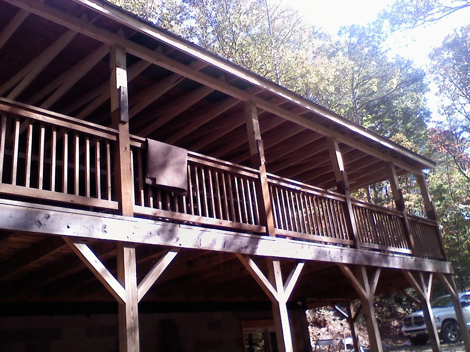 Timber framing under a new elevated porch and deck — Roof Leak Repair in Fishing Creek by Roofing Brothers
